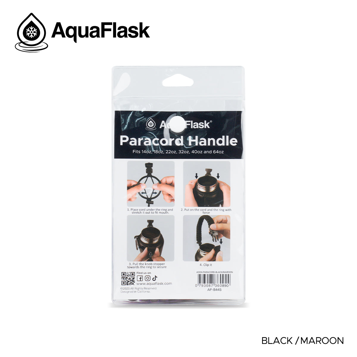 AQUAFLASK CUERDA DE TRANSPORTE - BLACK MAROON