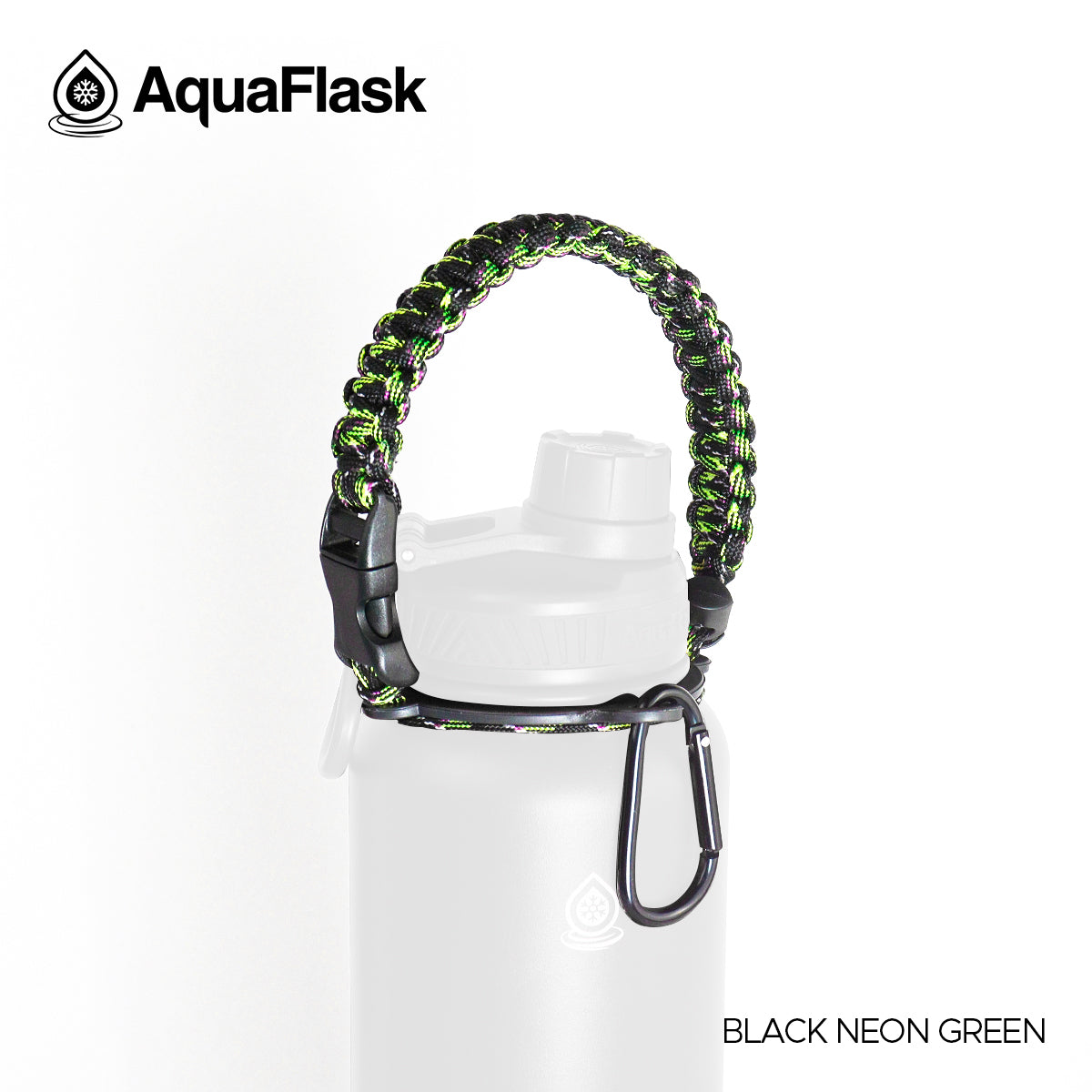 AQUAFLASK CUERDA DE TRANSPORTE - BLACK NEON GREEN