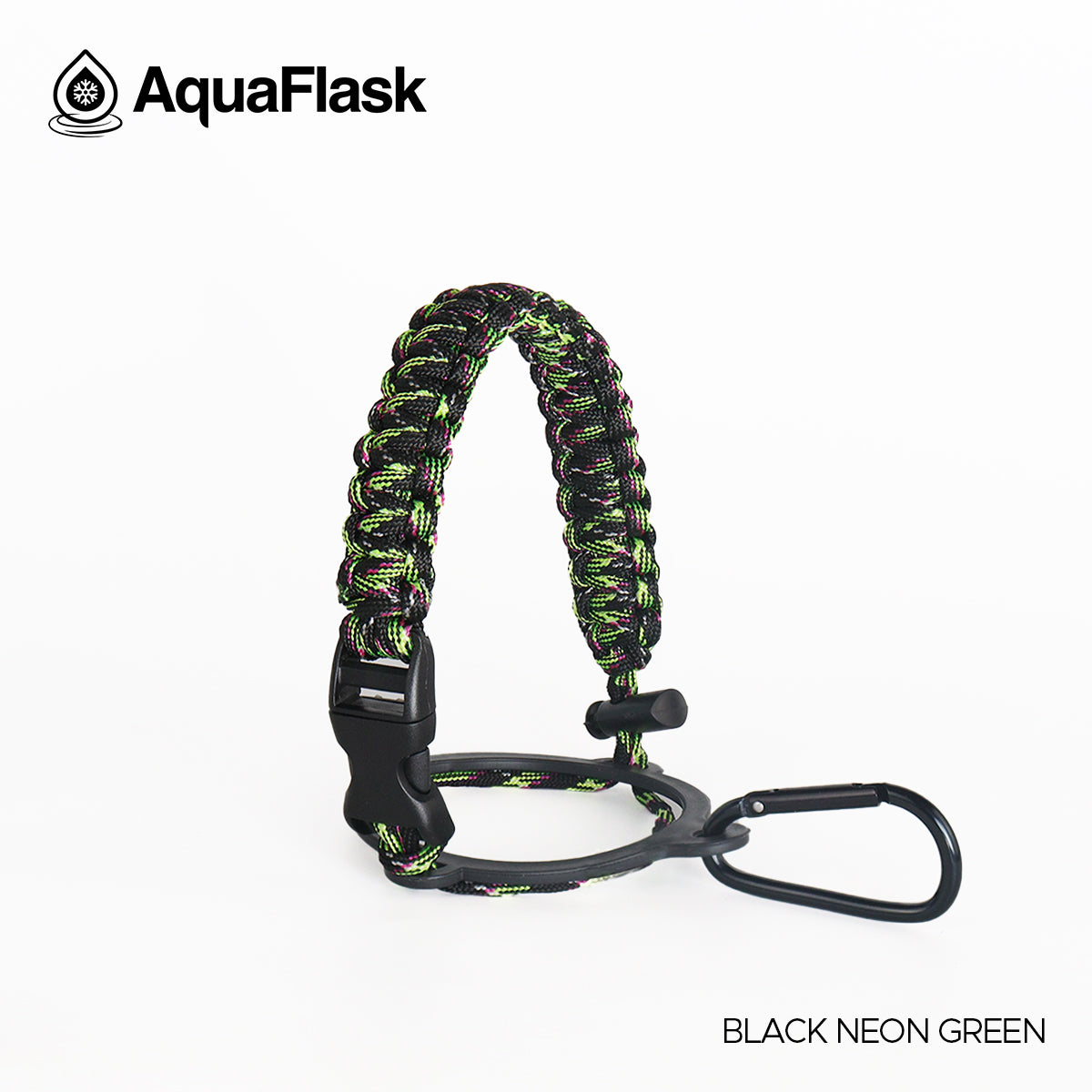 AQUAFLASK CUERDA DE TRANSPORTE - BLACK NEON GREEN