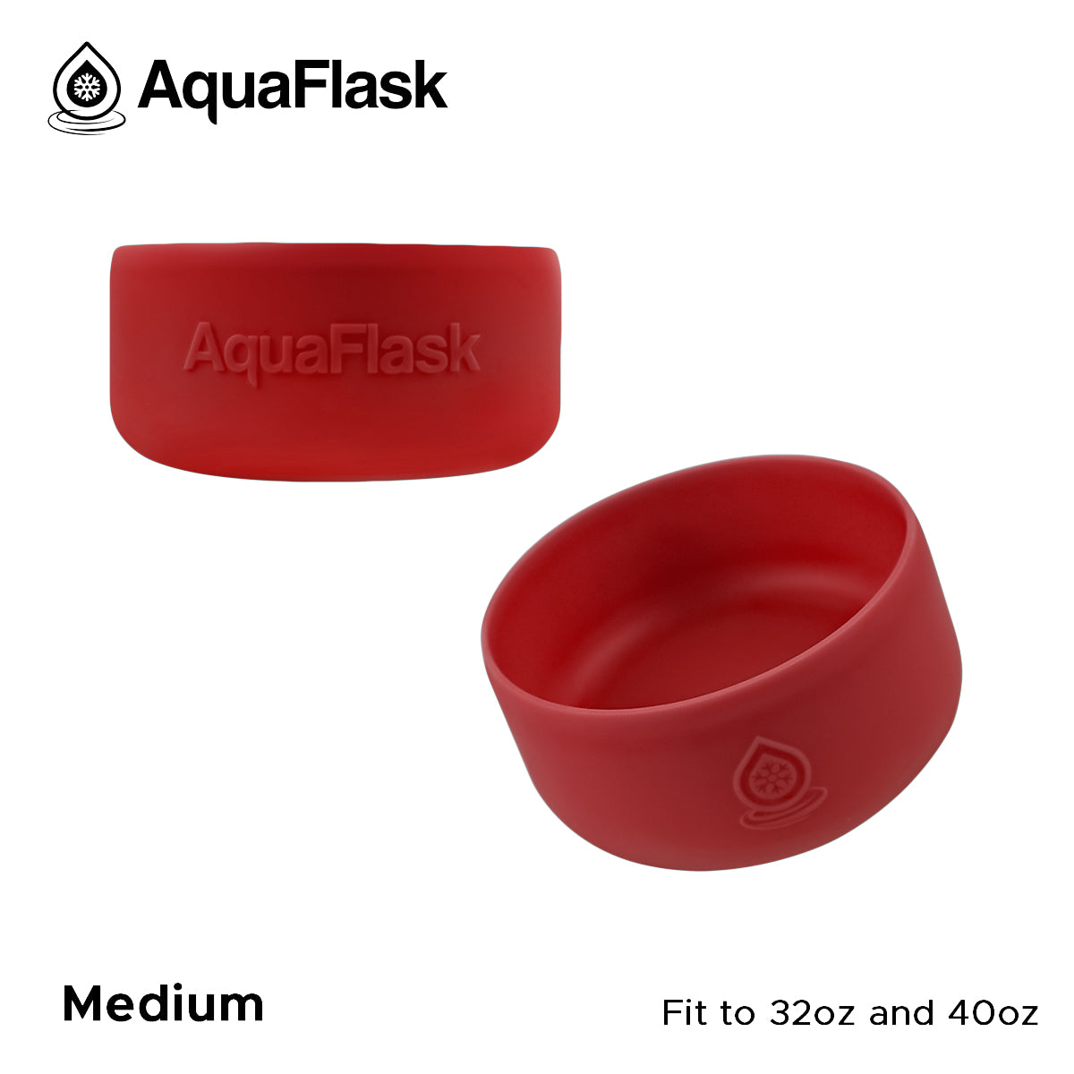 AQUAFLASK BASE PROTECTORA DE SILICONA MEDIANA - CHERRY RED