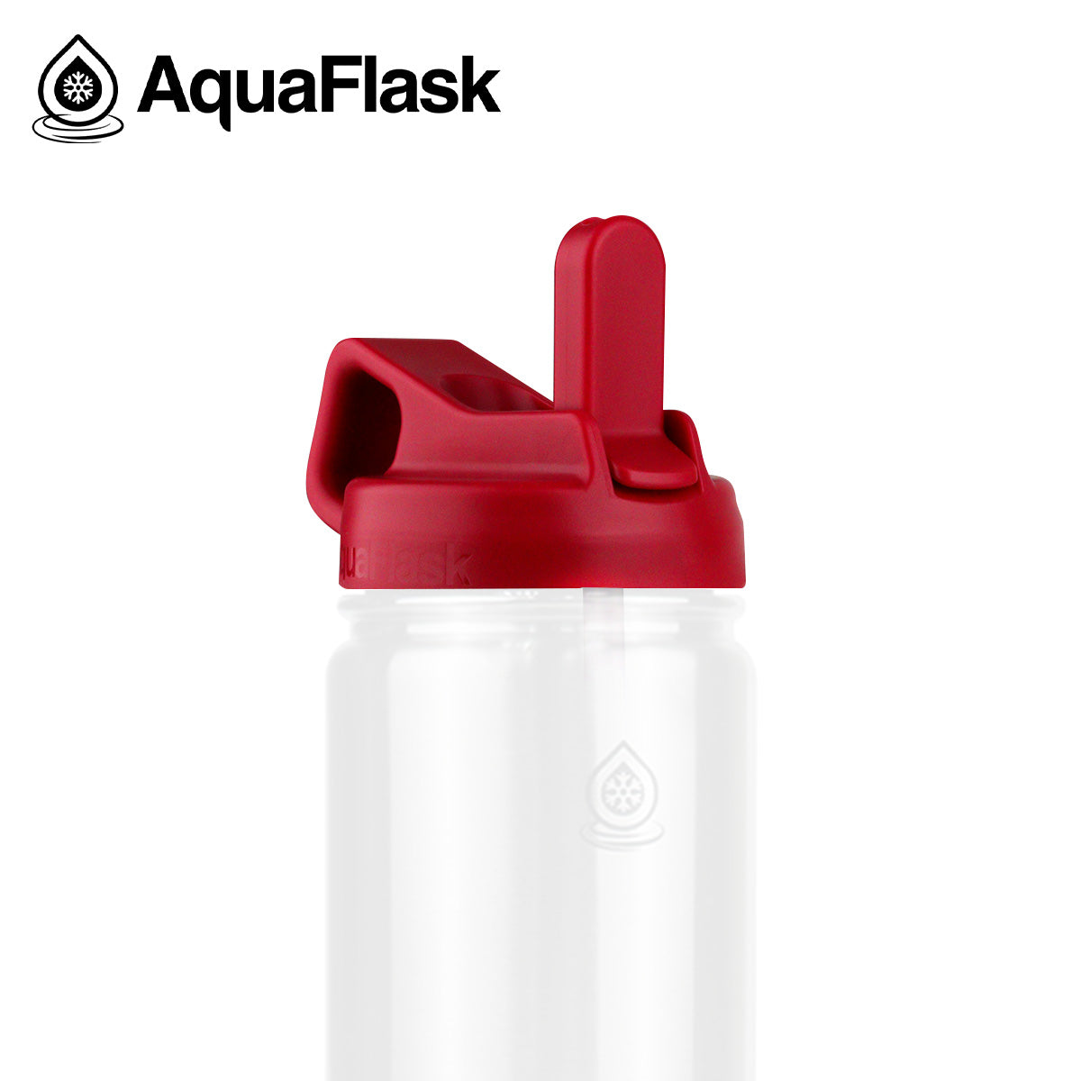 AQUAFLASK STRAW LID CUBE HANDLE - CHERRY RED