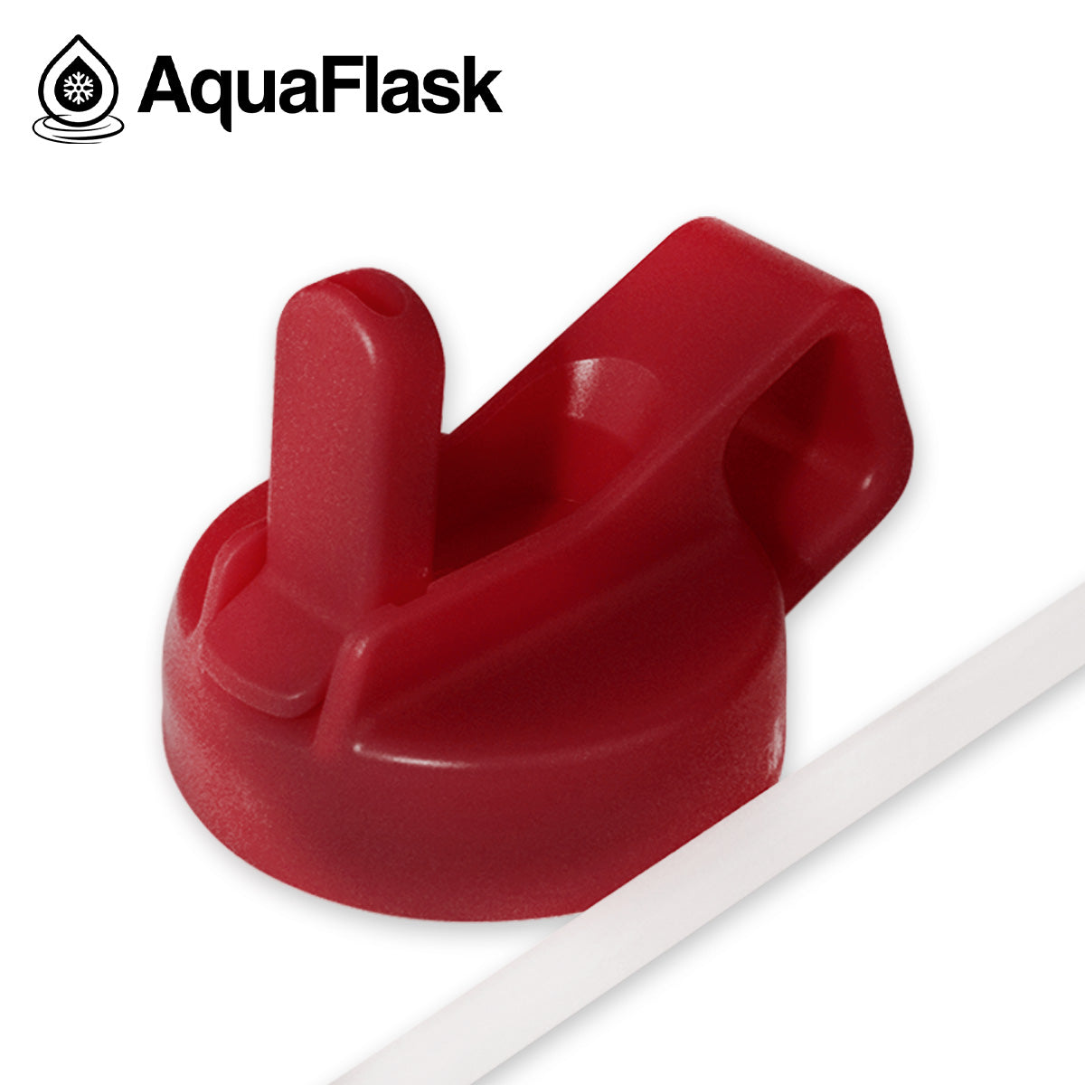 AQUAFLASK STRAW LID CUBE HANDLE - CHERRY RED