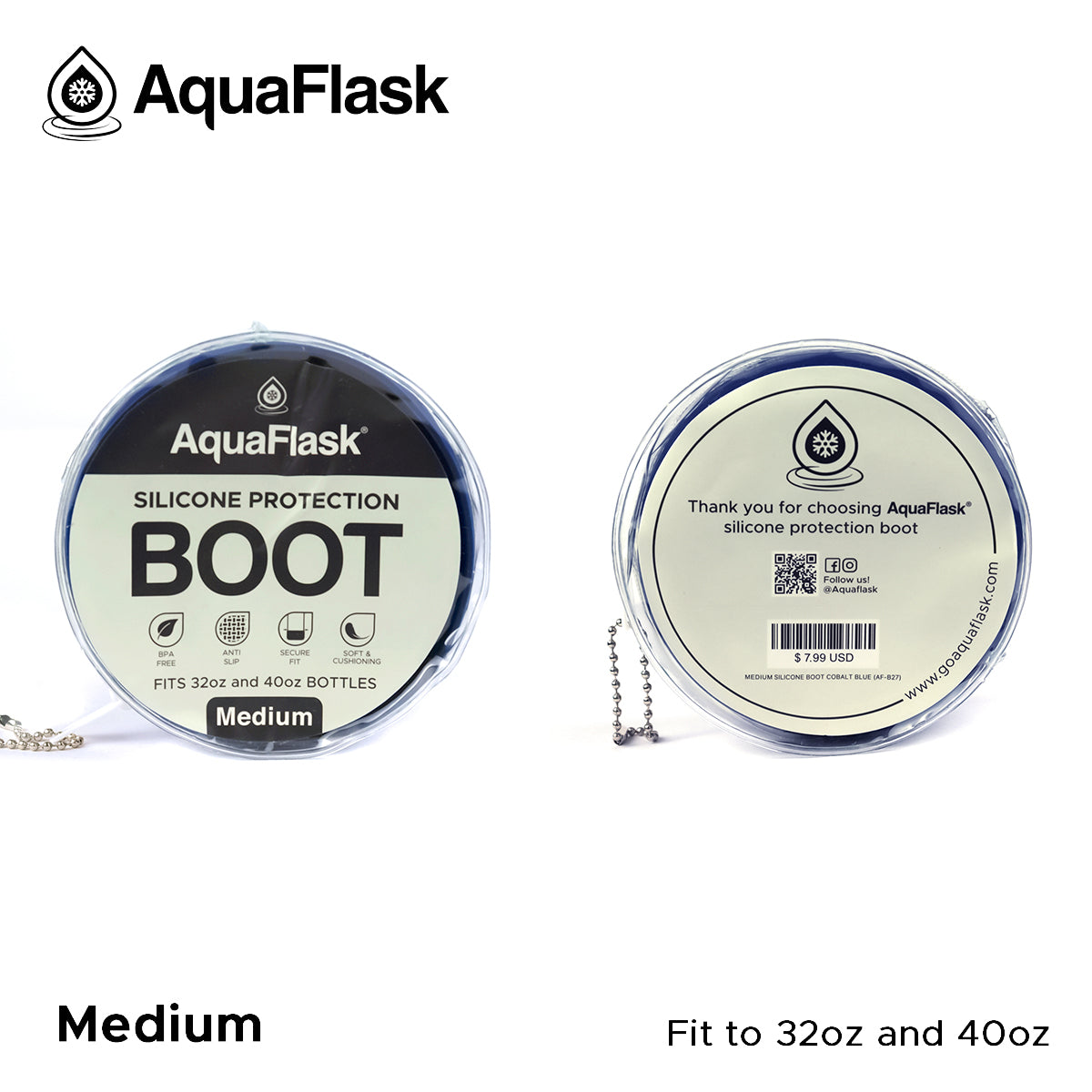AQUAFLASK BASE PROTECTORA DE SILICONA MEDIANA - COBALT BLUE