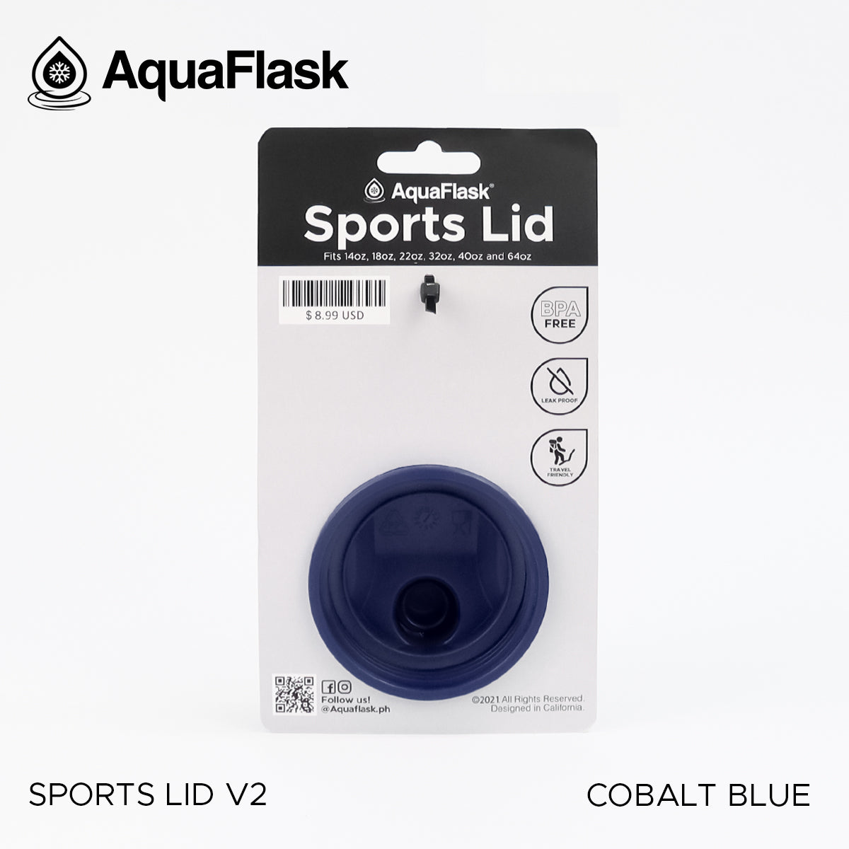 AQUAFLASK SPORTS LID - COBALT BLUE