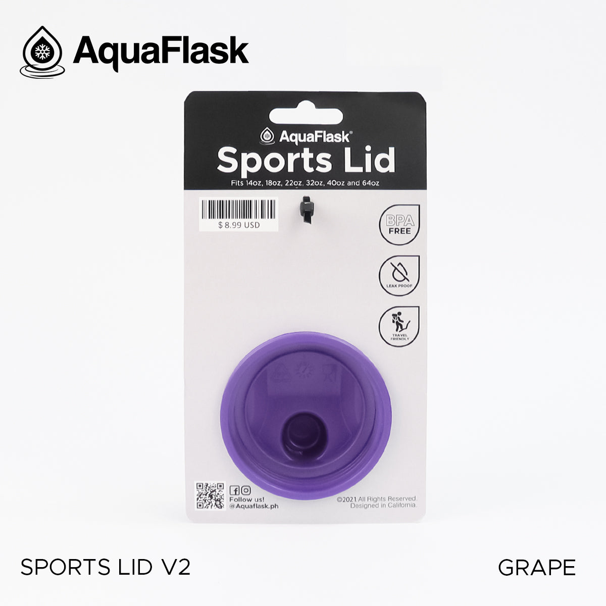 AQUAFLASK SPORTS LID - GRAPE