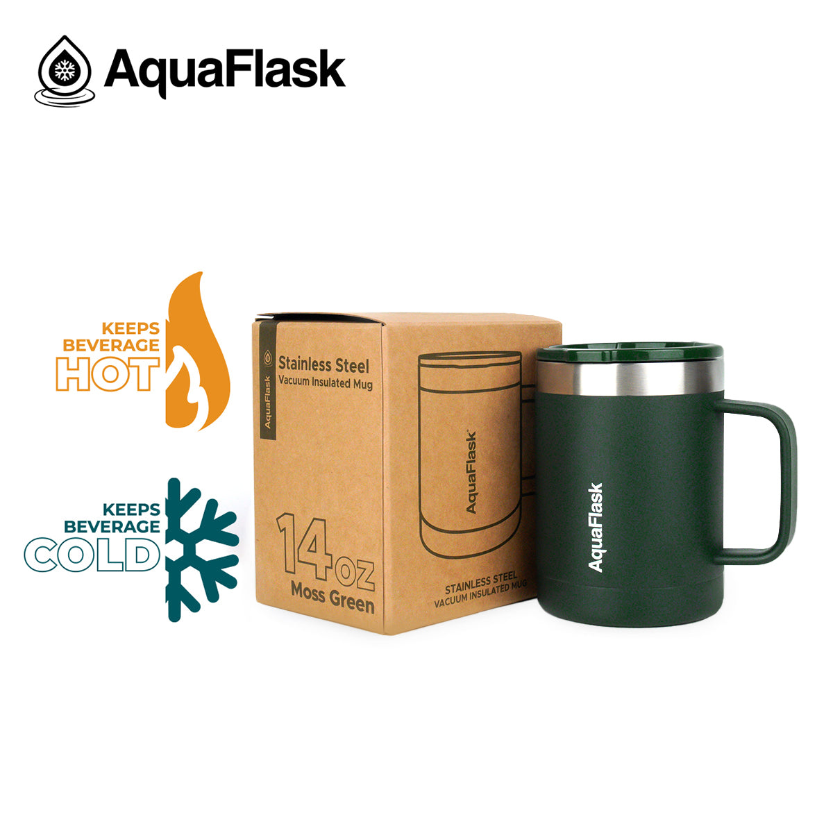 AQUAFLASK 14oz MUG - MOSS GREEN