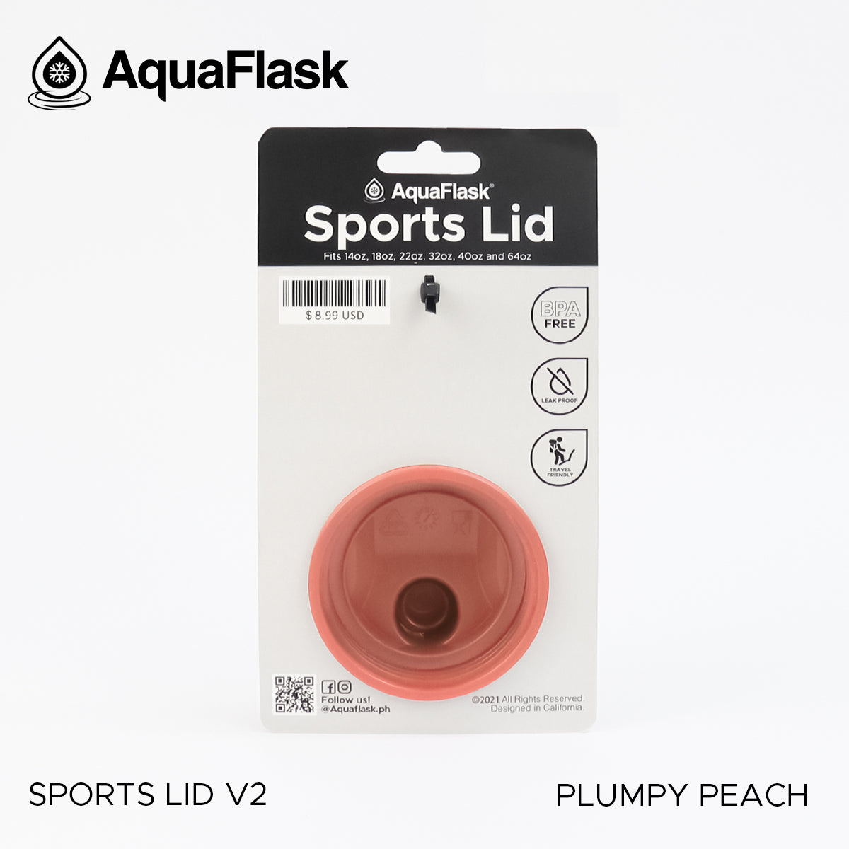 AQUAFLASK SPORTS LID - PLUMPY PEACH