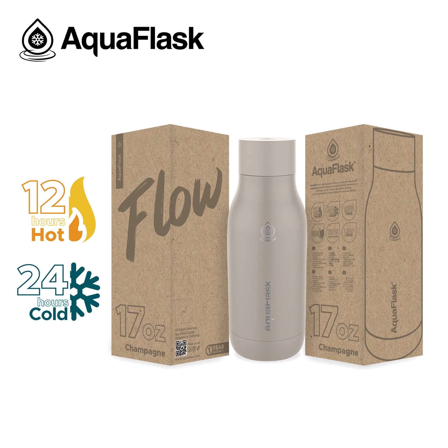 AQUAFLASK 17oz FLOW - CHAMPAGNE