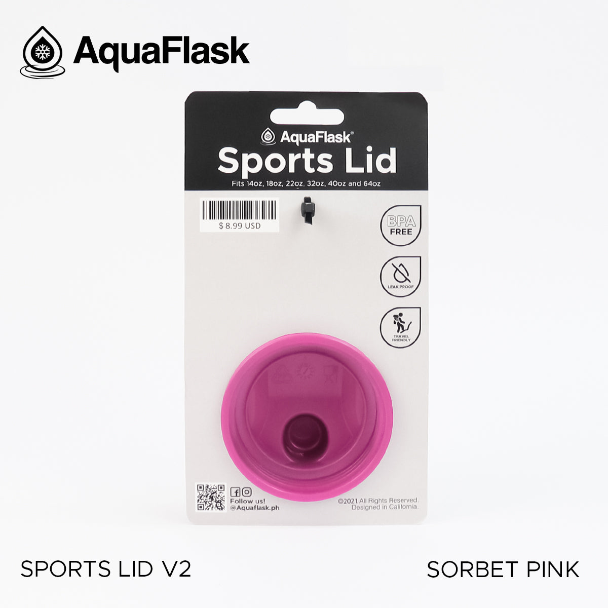 AQUAFLASK SPORTS LID - SORBET PINK