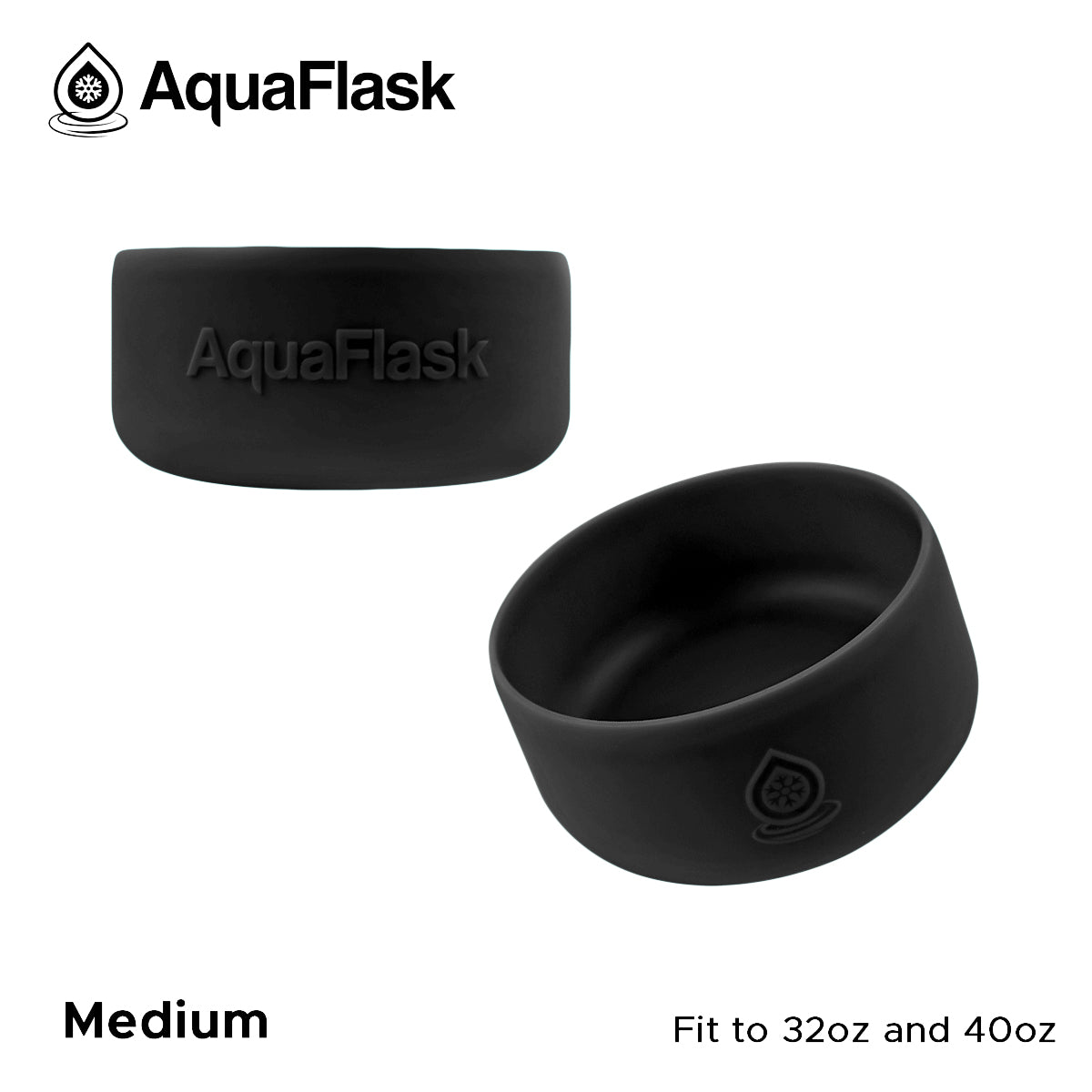 AQUAFLASK BASE PROTECTORA DE SILICONA MEDIANA - SPACE BLACK