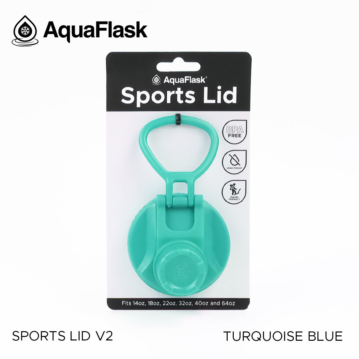 AQUAFLASK SPORTS LID - TURQUOISE BLUE