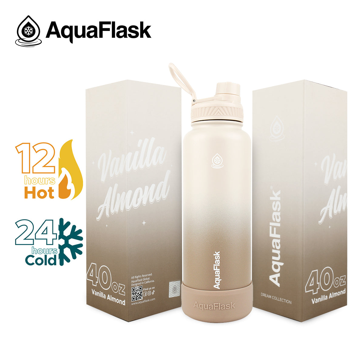 AQUAFLASK 40oz DREAM COLLECTION IV - VANILLA ALMOND