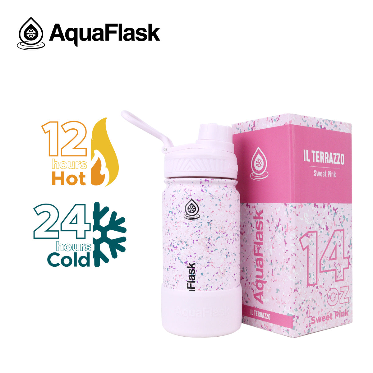 AQUAFLASK 14oz IL TERRAZZO - SWEET PINK