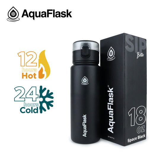 AQUAFLASK 18oz SIP BOTTLE - SPACE BLACK