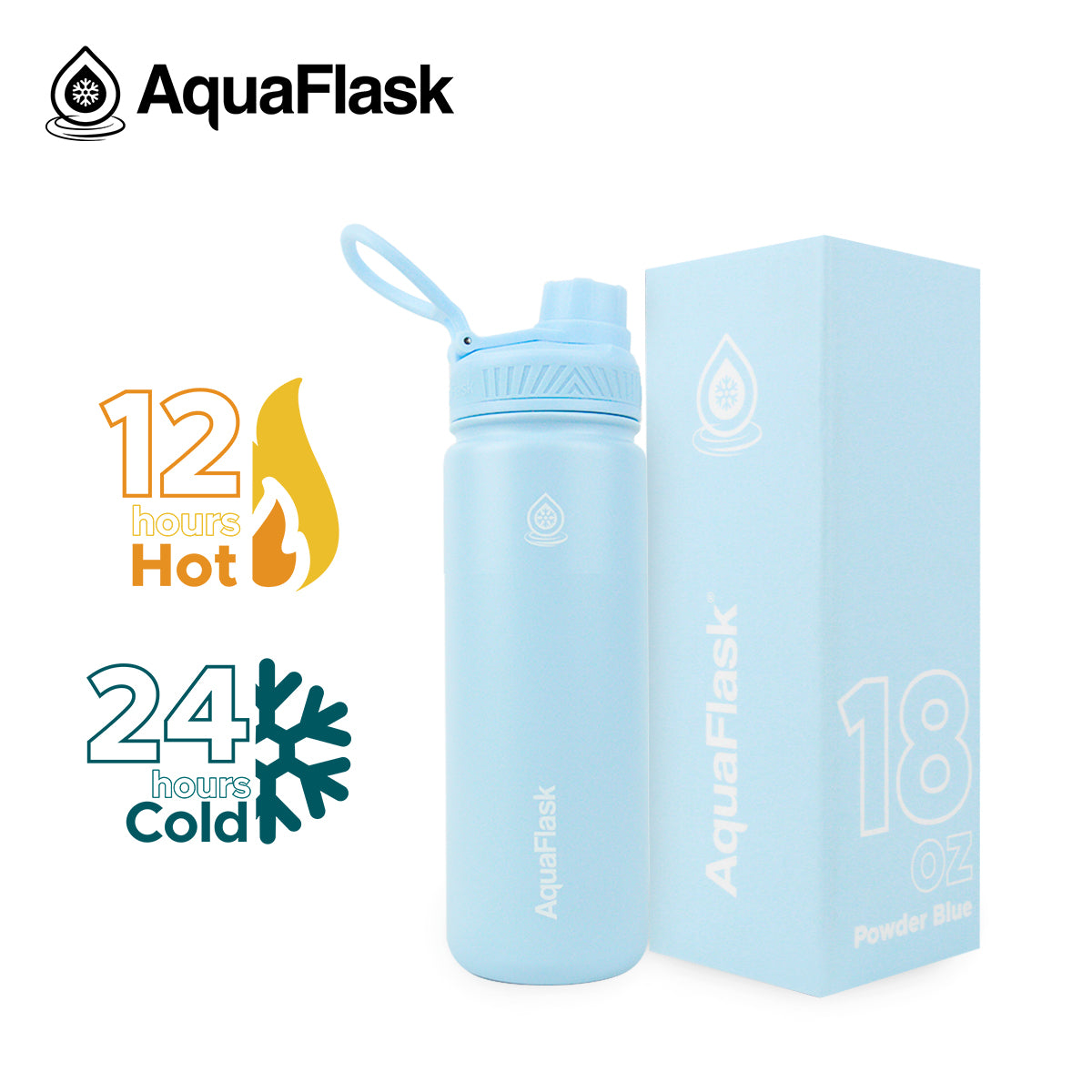 AQUAFLASK 18oz ORIGINAL COLLECTION - POWDER BLUE