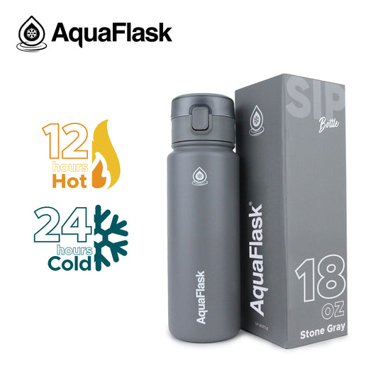 AQUAFLASK 18oz SIP BOTTLE - STONE GRAY