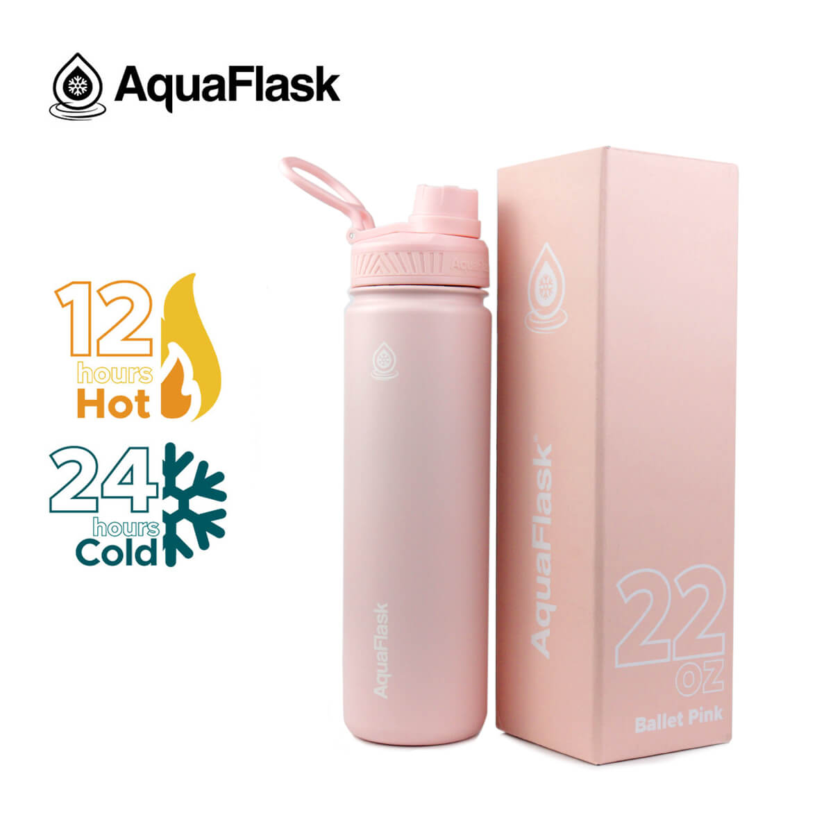 AQUAFLASK 22oz ORIGINAL COLLECTION - BALLET PINK