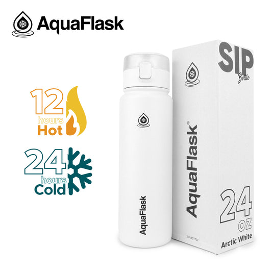 AQUAFLASK 24oz SIP BOTTLE - ARCTIC WHITE