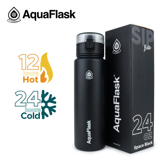 AQUAFLASK 24oz SIP BOTTLE - SPACE BLACK