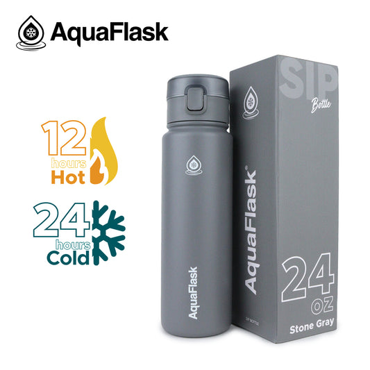 AQUAFLASK 24oz SIP BOTTLE - STONE GRAY