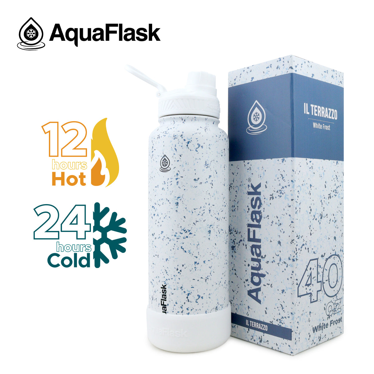 AQUAFLASK 40oz IL TERRAZZO - WHITE FROST