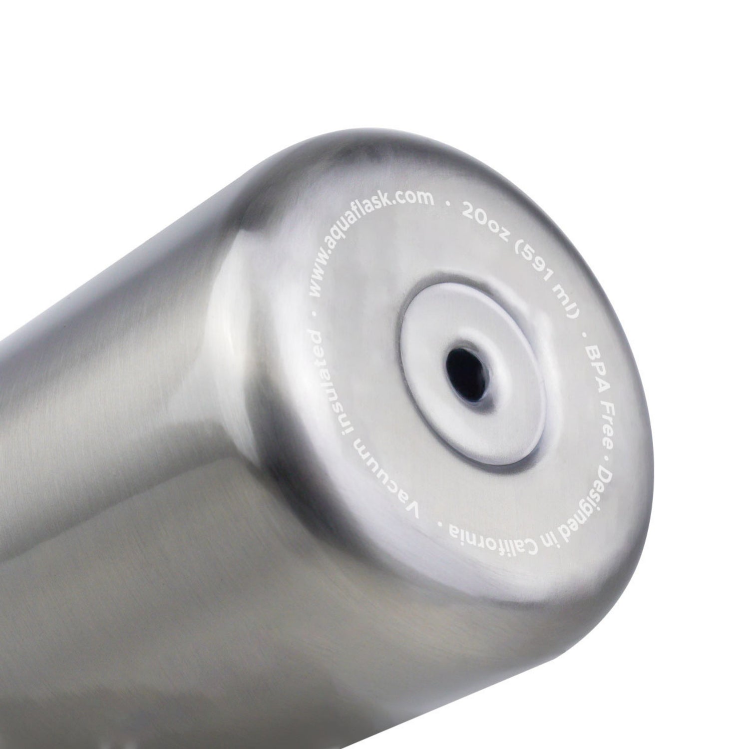 Vaso térmico de acero inoxidable con aislamiento de la colección Tumbler de AquaFlask en color Subzero, con acabado mate, tapa con asa y cuerpo cilíndrico, fotografiado sobre fondo blanco