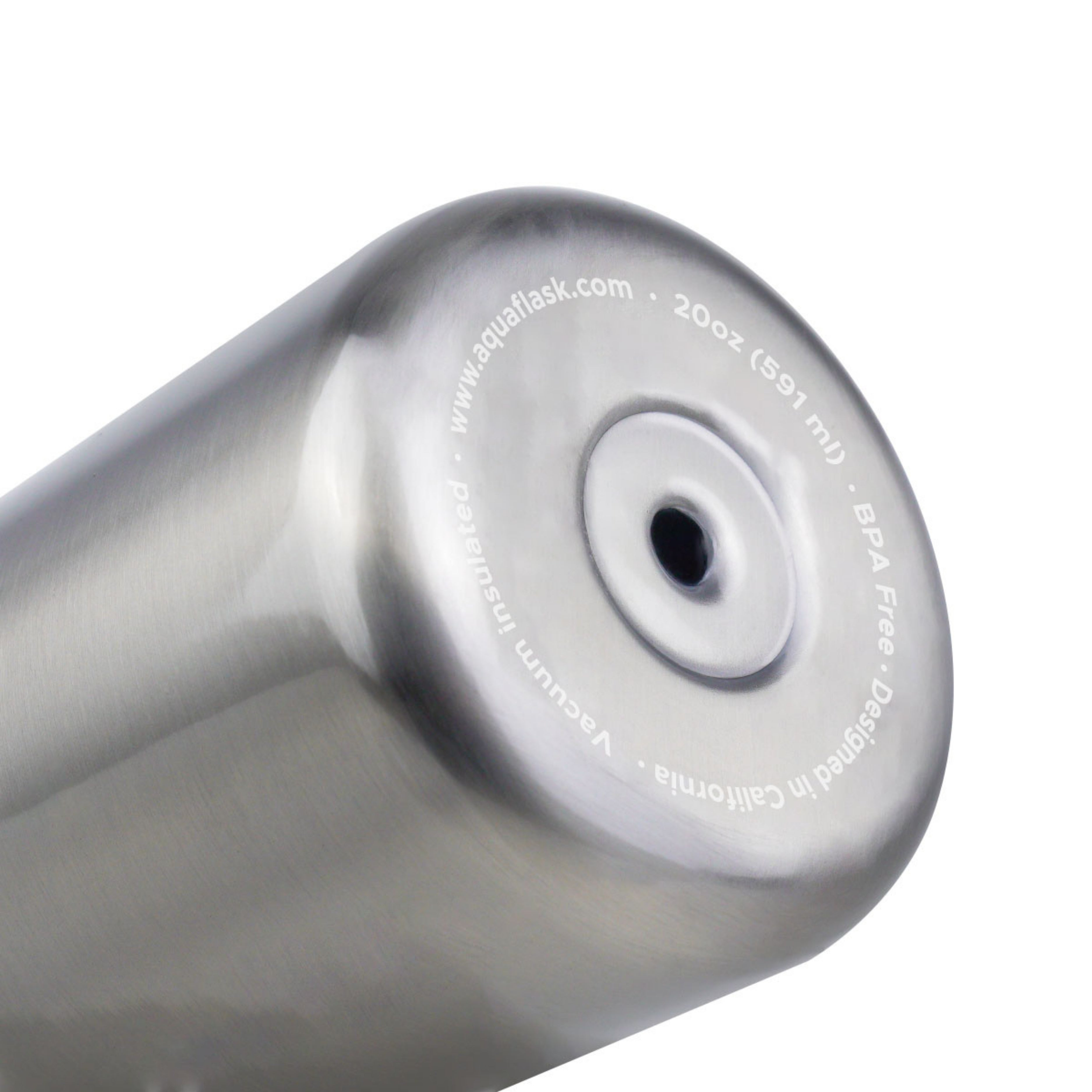 Vaso térmico de acero inoxidable con aislamiento de la colección Tumbler de AquaFlask en color Subzero, con acabado mate, tapa con asa y cuerpo cilíndrico, fotografiado sobre fondo blanco