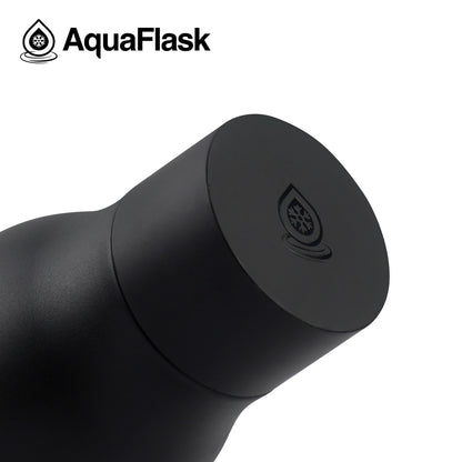 Botellas de agua aisladas de la Colección Flow de Aquaflask mostradas en varios colores y tamaños