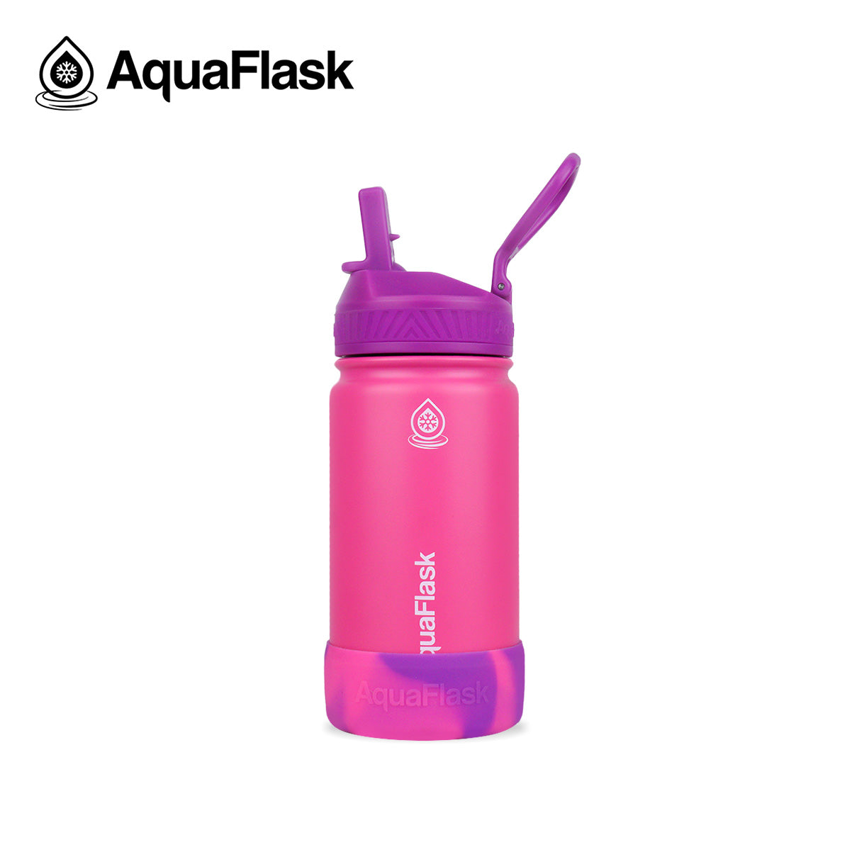 Botellas de agua de la Colección Kids de Aquaflask diseñadas para niños, mostradas en varios colores y tamaños