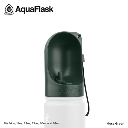 Accesorio Aquaflask Pet Cup diseñado para dispensar agua a las mascotas utilizando botellas Aquaflask compatibles