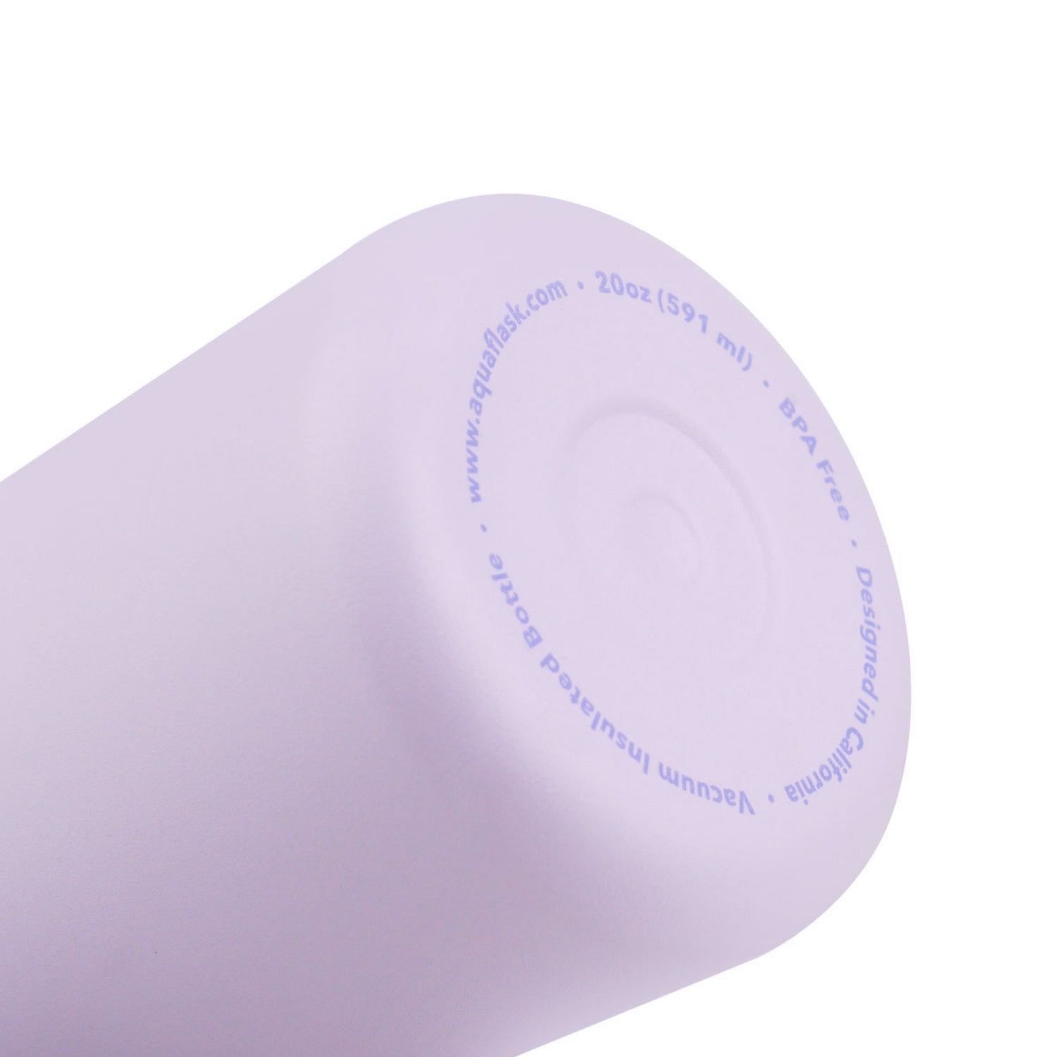 Vaso térmico de acero inoxidable con aislamiento de la colección Tumbler de AquaFlask en color Petal Bloom, con acabado mate, tapa con asa y cuerpo cilíndrico, fotografiado sobre fondo blanco