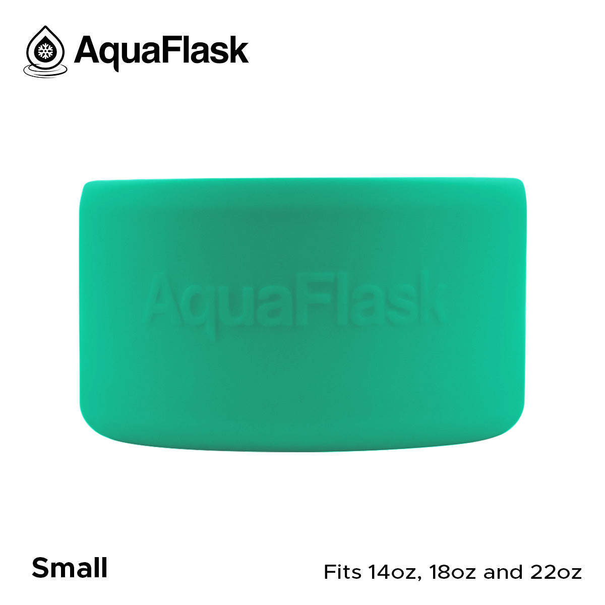 Accesorio de base de silicona Aquaflask con logotipo en relieve, diseñado para encajar en la base de las botellas Aquaflask Regular.