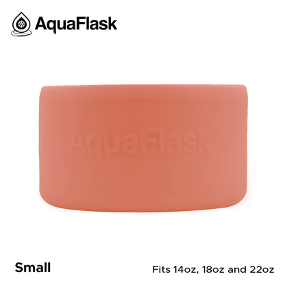 Accesorio de base de silicona Aquaflask con logotipo en relieve, diseñado para encajar en la base de las botellas Aquaflask Regular