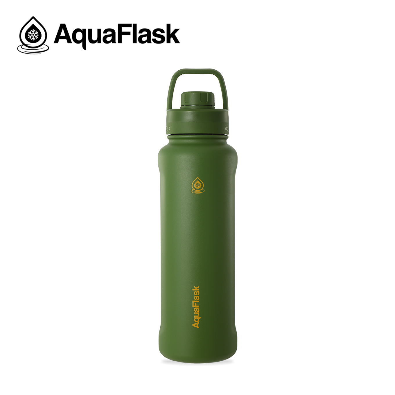 Botella deportiva con tapa Aquaflask diseñada para hidratación diaria y uso activo.