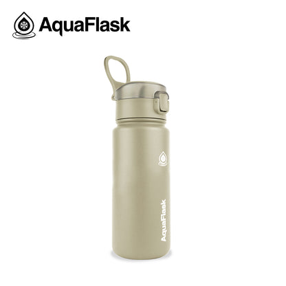 Colección de botellas Sports Sip de Aquaflask mostradas en varios tamaños y colores para hidratación activa