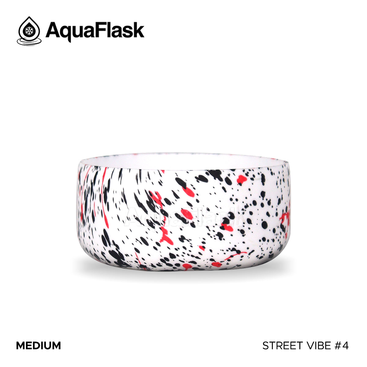 Accesorio de base de silicona Aquaflask con logotipo en relieve, diseñado para encajar en la base de las botellas Aquaflask Regular.