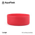 Accesorio de base de silicona Aquaflask con logotipo en relieve, diseñado para encajar en la base de las botellas Aquaflask Regular.