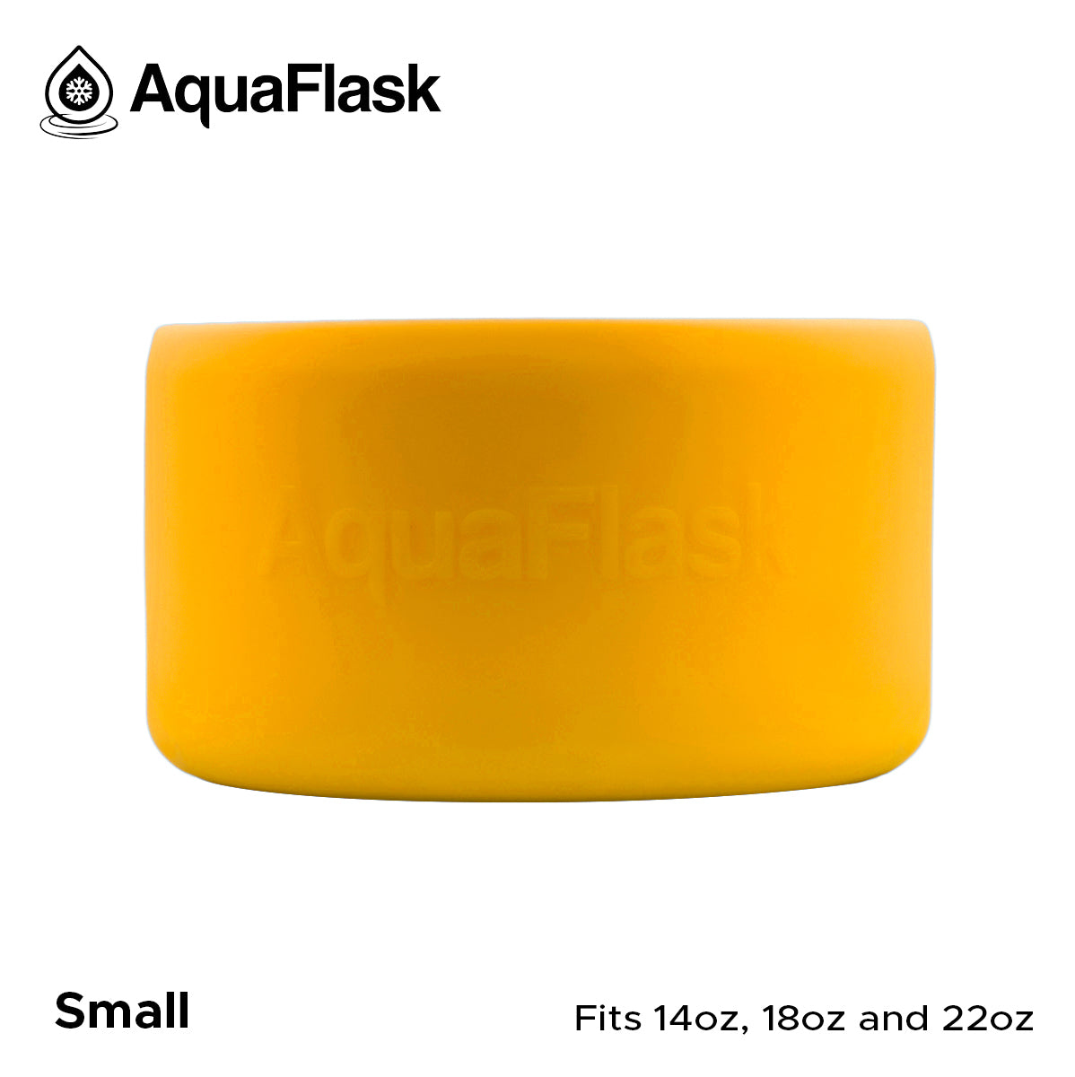 Accesorio de base de silicona Aquaflask con logotipo en relieve, diseñado para encajar en la base de las botellas Aquaflask Regular.