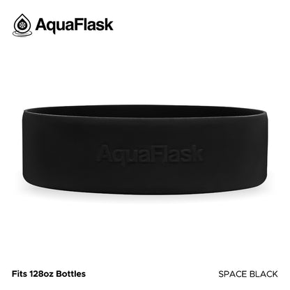 Accesorio de base de silicona Aquaflask con logotipo en relieve, diseñado para encajar en la base de las botellas Aquaflask Regular.