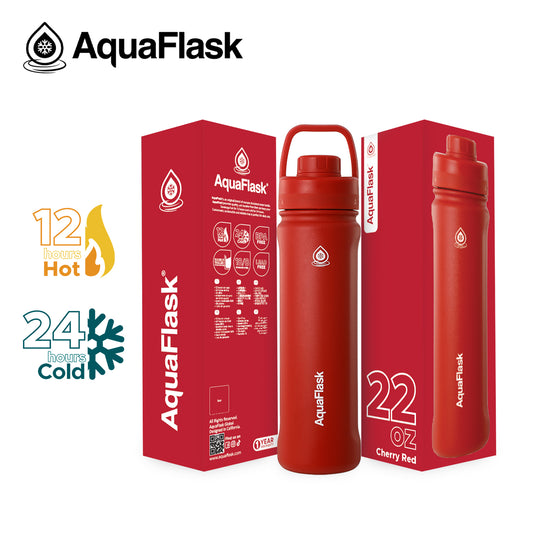 AQUAFLASK 22oz NEW ORIGINAL COLLECTION - CHERRY RED
