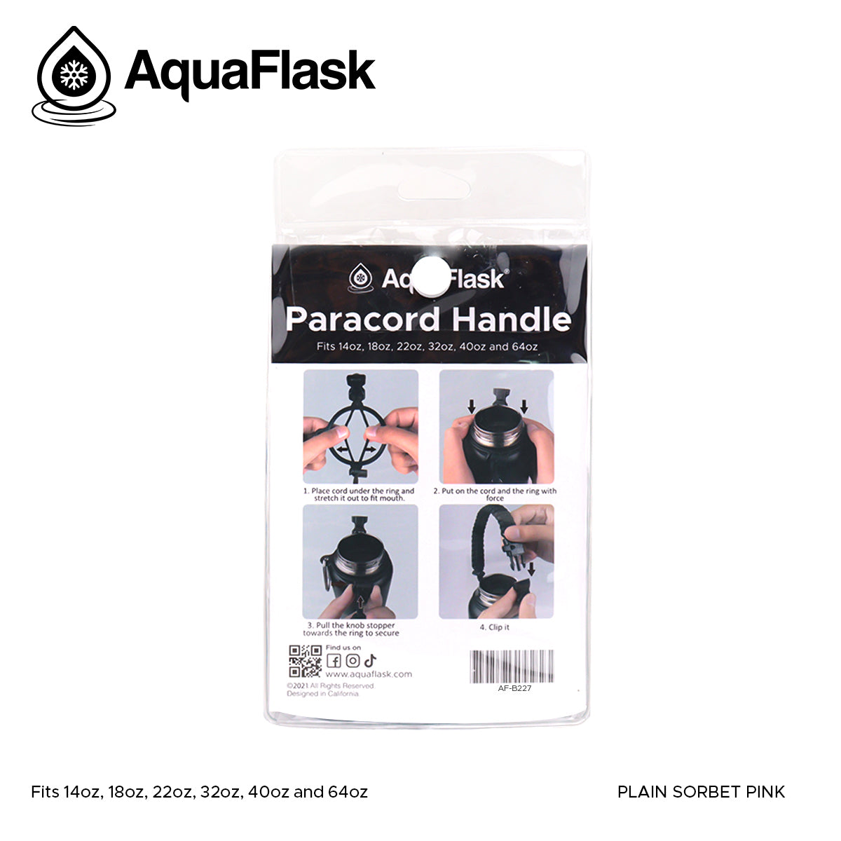 AQUAFLASK CUERDA DE TRANSPORTE - SORBET PINK