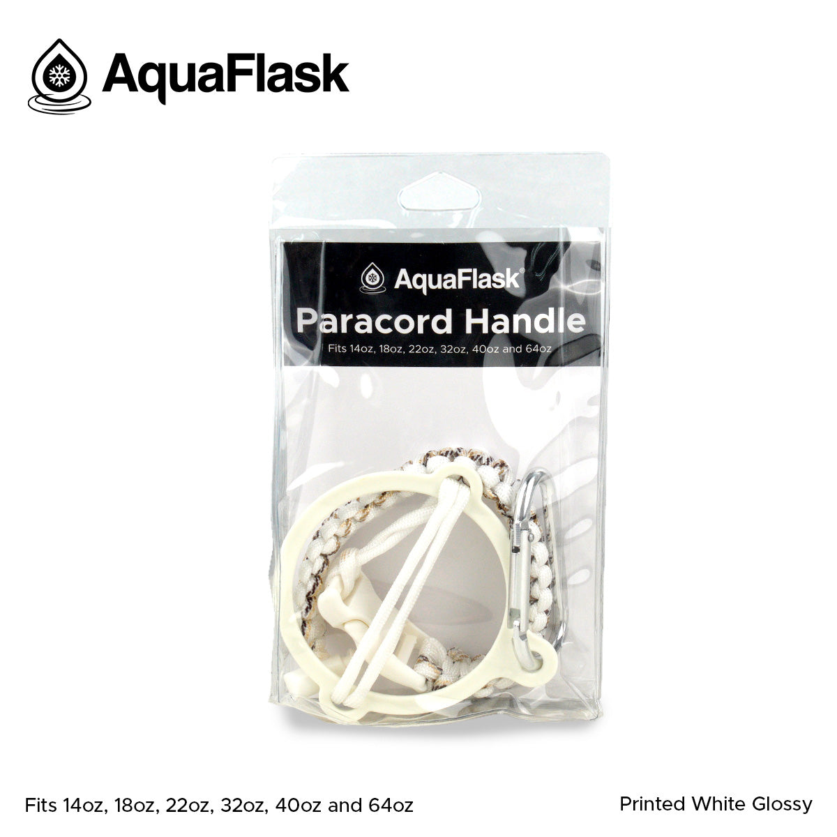 AQUAFLASK CUERDA DE TRANSPORTE - PRINTED WHITE / GLOSSY