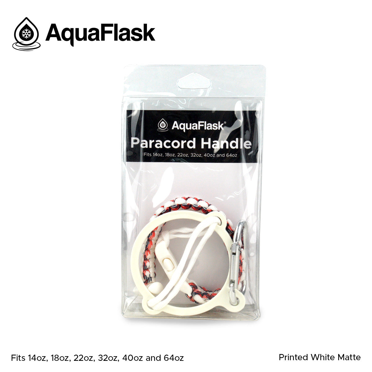AQUAFLASK CUERDA DE TRANSPORTE - PRINTED WHITE MATTE
