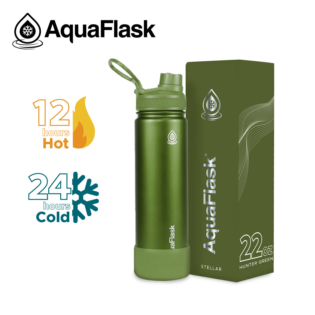 AQUAFLASK 22oz STELLAR COLLECTION - HUNTER GREEN