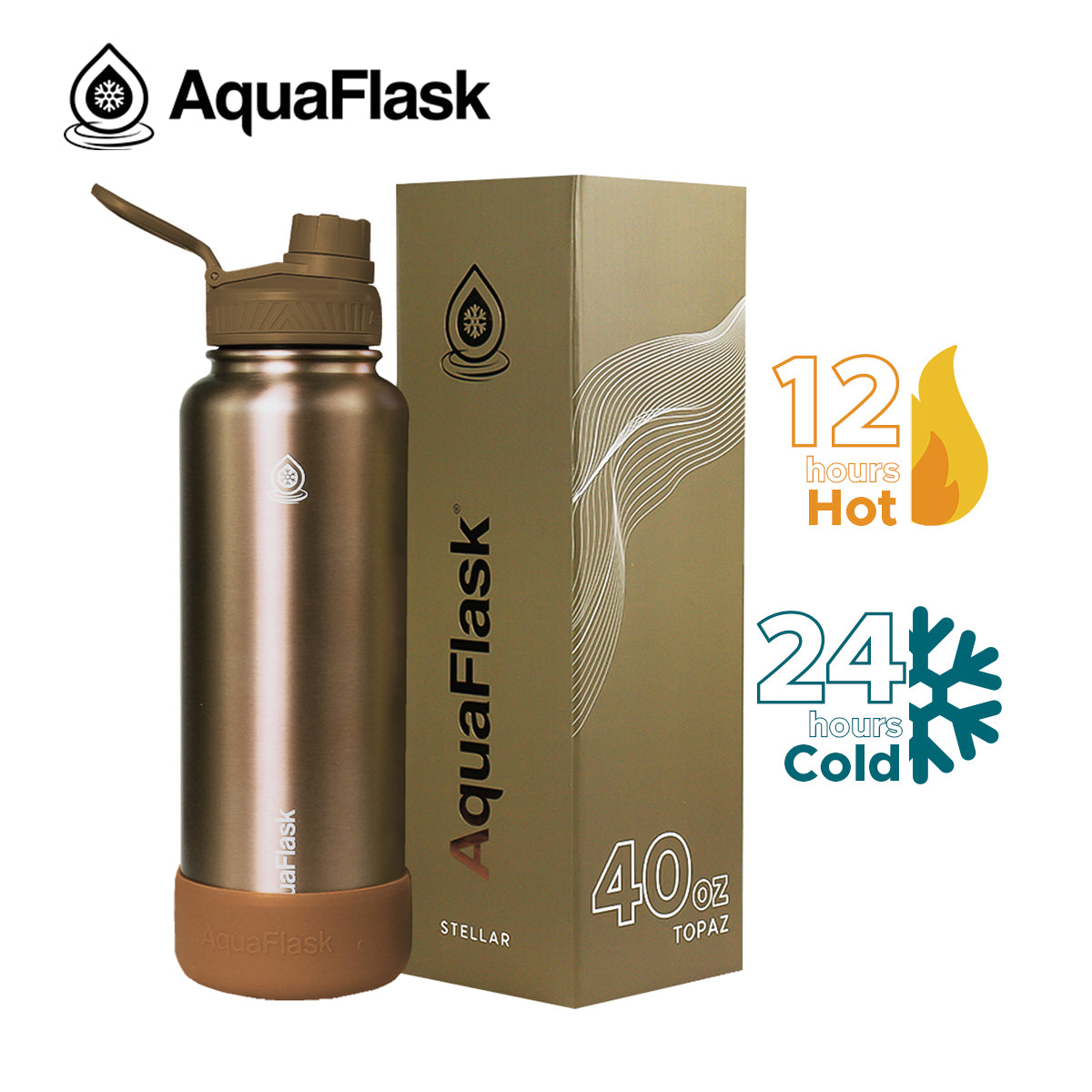 AQUAFLASK 40oz STELLAR COLLECTION - TOPAZ