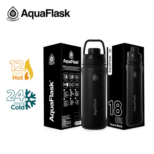 AQUAFLASK 18oz NEW ORIGINAL COLLECTION - SPACE BLACK