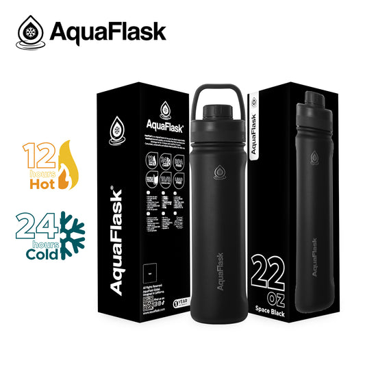 AQUAFLASK 22oz NEW ORIGINAL COLLECTION - SPACE BLACK