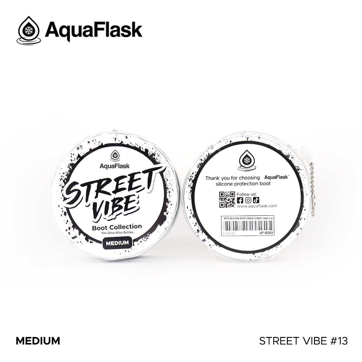 AQUAFLASK BASE PROTECTORA DE SILICONA MEDIANA - STREET VIBE #13