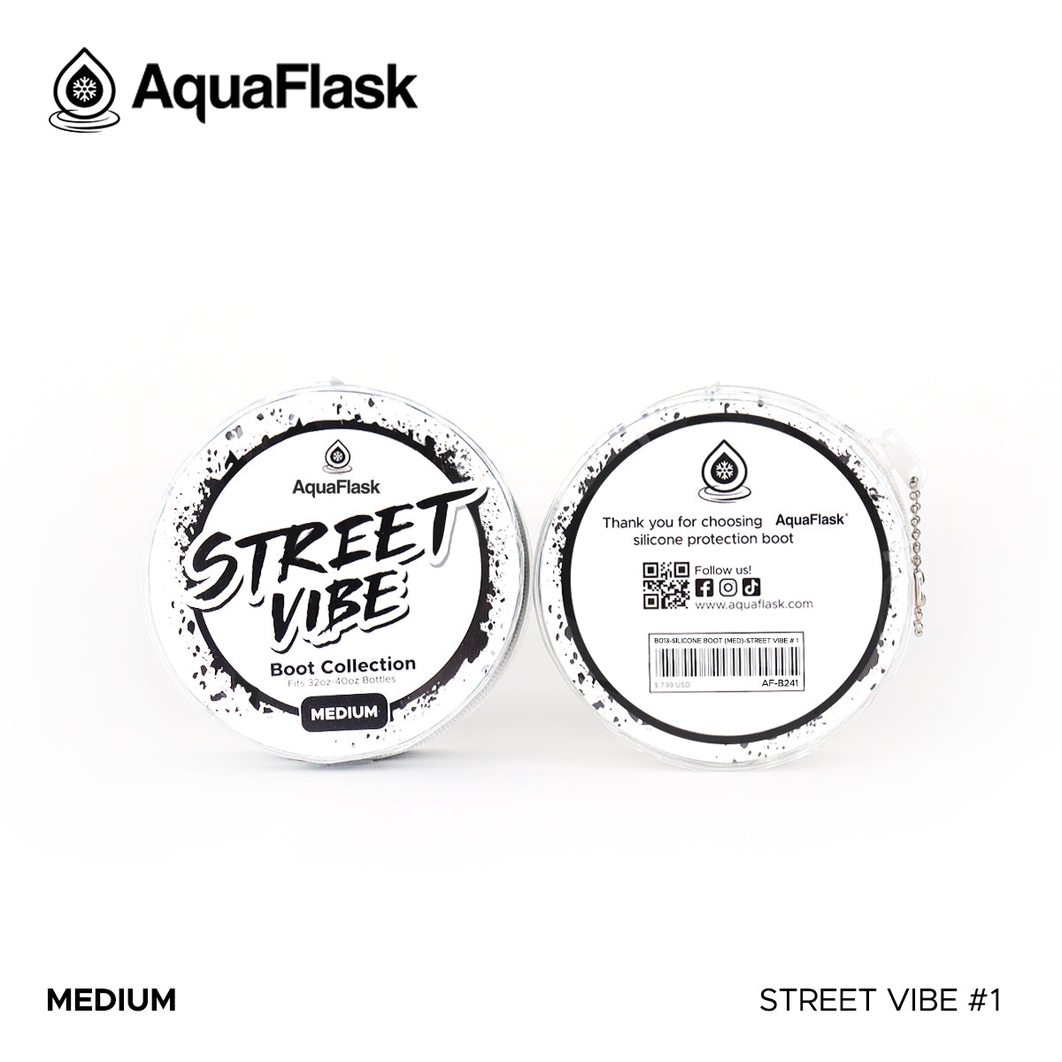 AQUAFLASK BASE PROTECTORA DE SILICONA MEDIANA - STREET VIBE #1