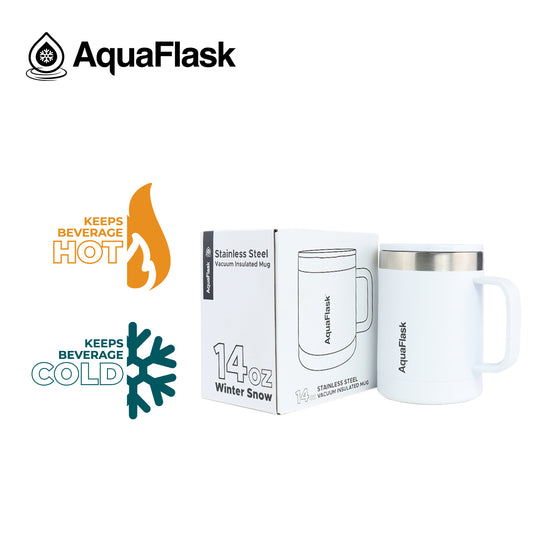 AQUAFLASK 14oz MUG - WHITE SNOW